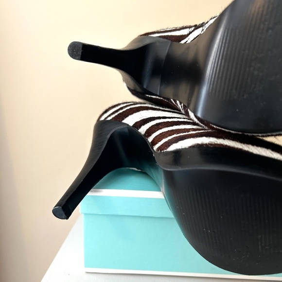 Steve Madden Survey1 Zebra PonyHair Brown/Cream Pointed Toe Ankle Boots Size 7.5 - Picture 5 of 17